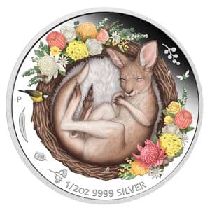 Imagen del producto1/2 oz Silver Kangaroo Coloured, Dreaming Down Under Series 2021