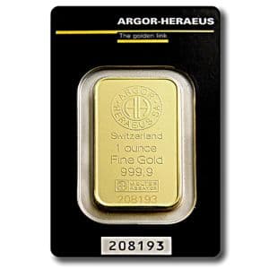 Imagen del producto 1 oz Gold Bar Argor Heraeus