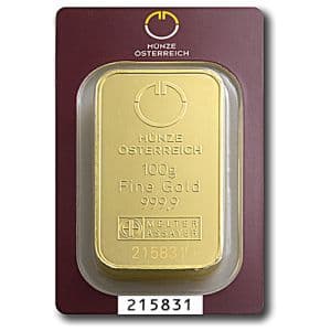 Imagen del producto 100g Gold Bar Austrian Mint