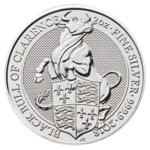 Imagen del producto 2 oz Silver Coin Black Bull of Clarence, Queens Beasts Series 2018