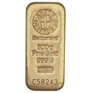 Imagen del producto 500g Gold Bar Argor Heraeus