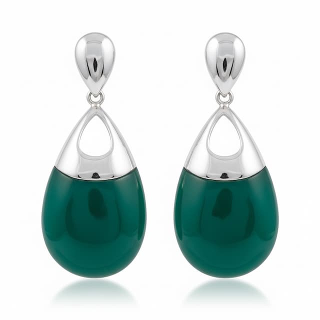 Imagen del productoPENDIENTES PLATA 925MM RESINA VERDE