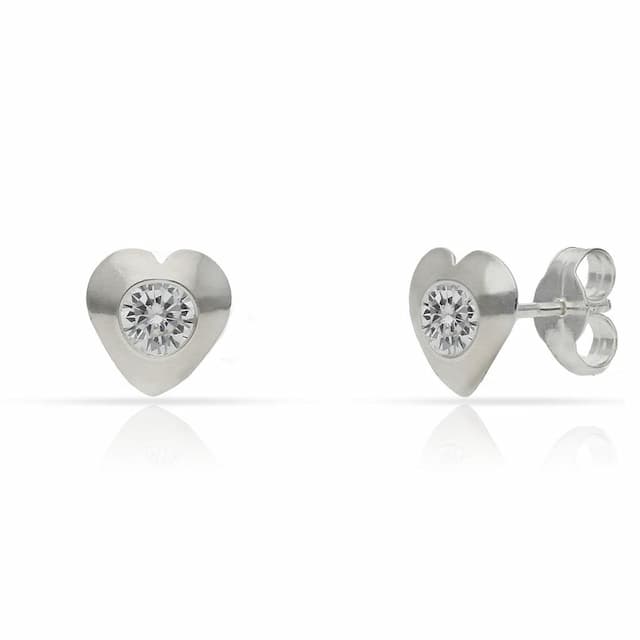 Imagen del productoPENDIENTES PLATA 925MM CORAZONES CIRCONITAS - 7X7MM