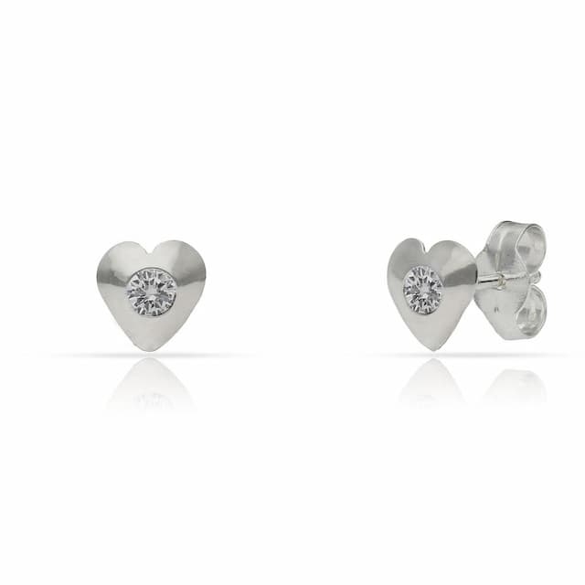 Imagen del producto PENDIENTES PLATA 925MM CORAZONES CIRCONITAS - 6X6MM