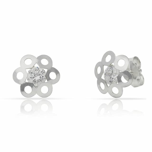 Imagen del productoPENDIENTES PLATA 925MM FLOR CIRCONITAS - 10MM