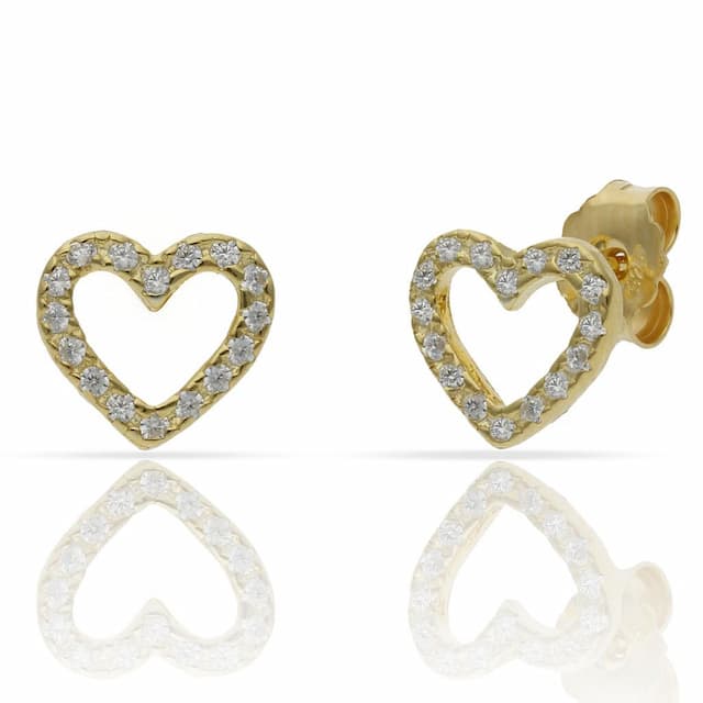 Imagen del producto PENDIENTES PLATA CHAPADA ORO CORAZON - 9x8MM