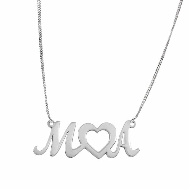 Imagen del producto GARGANTILLA PLATA 925MM LETRAS + CORAZON