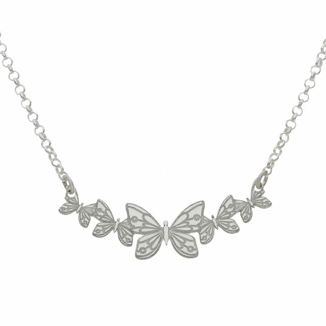 Imagen del productoGARGANTILLA PLATA 925MM MARIPOSAS