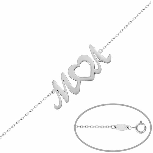 Imagen del producto PULSERA PLATA 925MM LETRAS + CORAZON