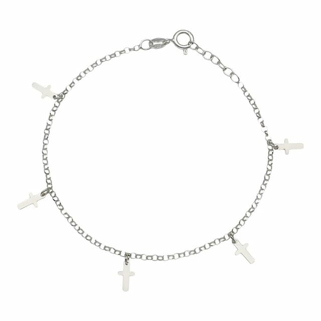 Imagen del producto PULSERA PLATA 925MM MINI CHARMS CRUCES