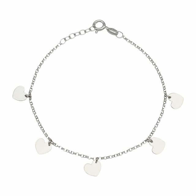 Imagen del producto PULSERA PLATA 925MM MINI CHARMS CORAZONES