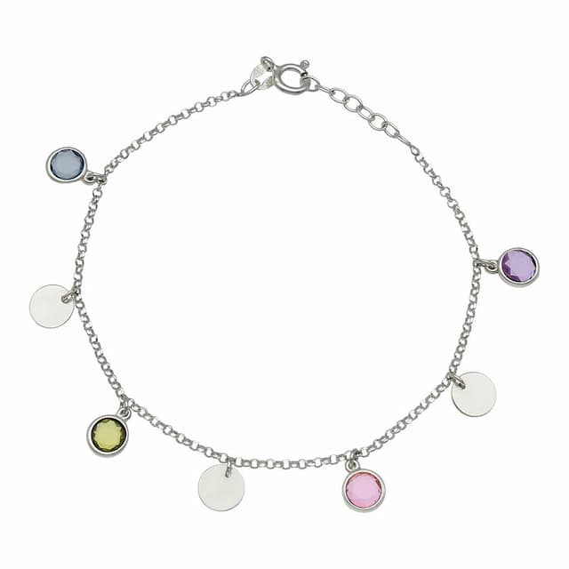 Imagen del producto PULSERA PLATA 925MM CIRCULOS + PIEDRAS