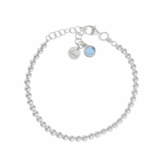 Imagen del productoPULSERA MI HISTORIA PLATA 925MM BOLAS - AZUL