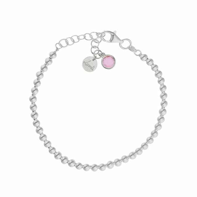 Imagen del productoPULSERA MI HISTORIA PLATA 925MM BOLAS - ROSA