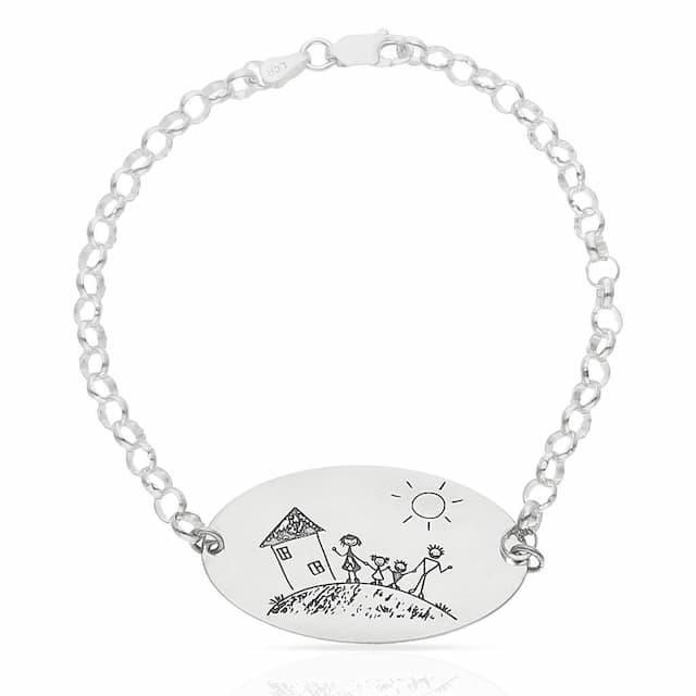 Imagen del productoPULSERA DIBUJASUEÑOS CHAPA OVALADA PLATA 925MM