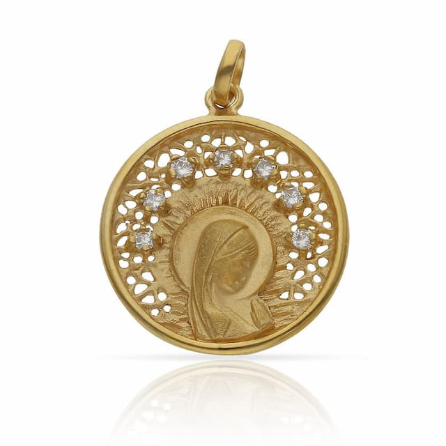 Imagen del producto MEDALLA PLATA CHAPADA ORO VIRGEN NIÑA - 22MM