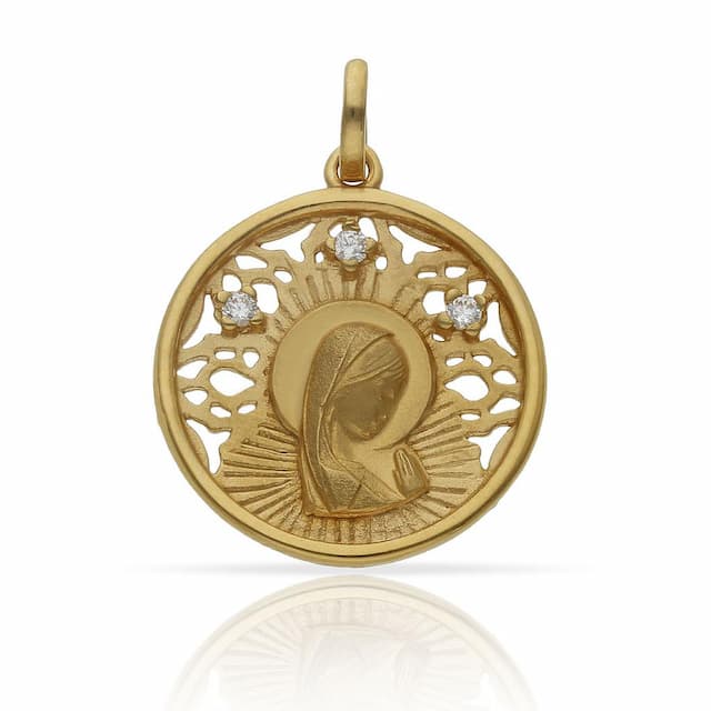 Imagen del producto MEDALLA PLATA CHAPADA ORO VIRGEN NIÑA - 22MM