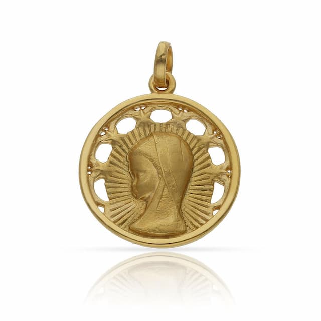 Imagen del producto MEDALLA PLATA CHAPADA ORO VIRGEN NIÑA - 20MM