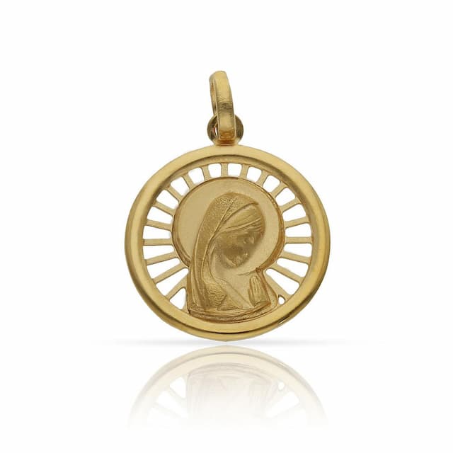 Imagen del producto MEDALLA PLATA CHAPADA ORO VIRGEN NIÑA - 18MM