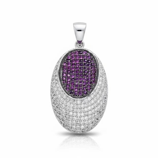 Imagen del producto COLGANTE PLATA 925MM OVAL CIRCONITAS