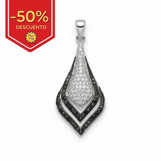 Imagen del productoCOLGANTE PLATA 925MM CIRCONITAS NEGRAS