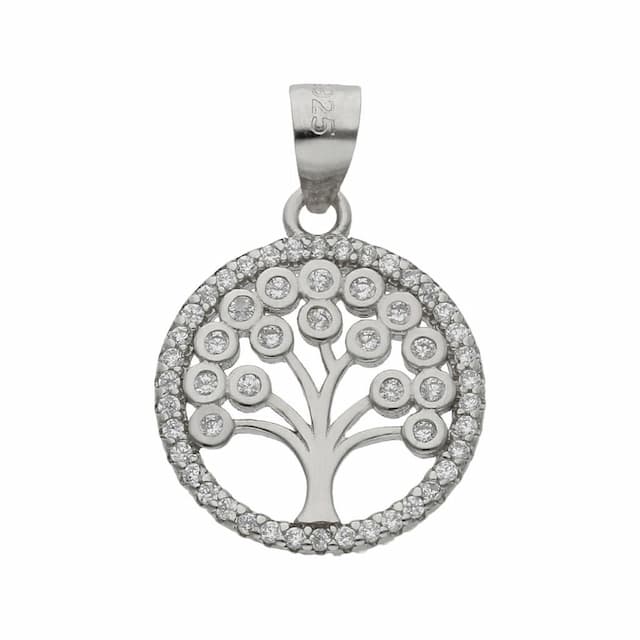 Imagen del producto COLGANTE PLATA 925MM ARBOL DE LA VIDA CIRCONITAS- 15MM