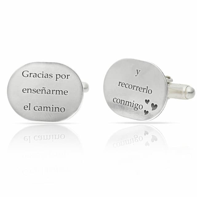 Imagen del productoGEMELOS OVALADOS PLATA 925MM FRASE