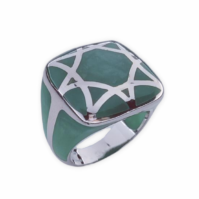 Imagen del productoSORTIJA PLATA 925MM RESINA VERDE