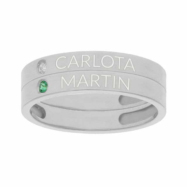 Imagen del producto SORTIJA PLATA 925MM - 2 ANILLOS PERSONALIZADOS NOMBRE