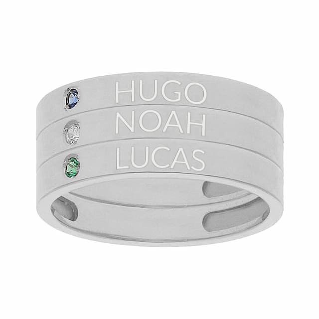 Imagen del productoSORTIJA PLATA 925MM - 3 ANILLOS PERSONALIZADOS NOMBRES
