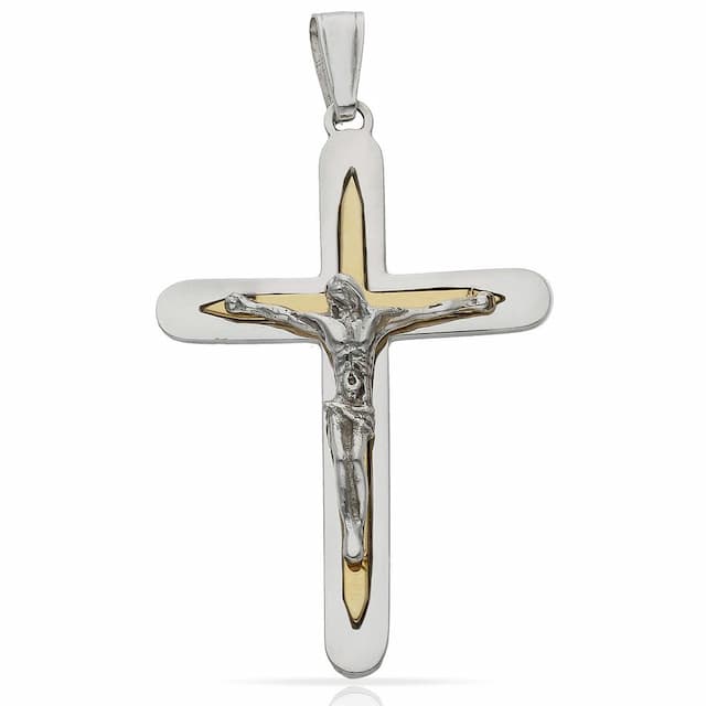 Imagen del productoCRUZ ORO 18KL CRISTO BICOLOR