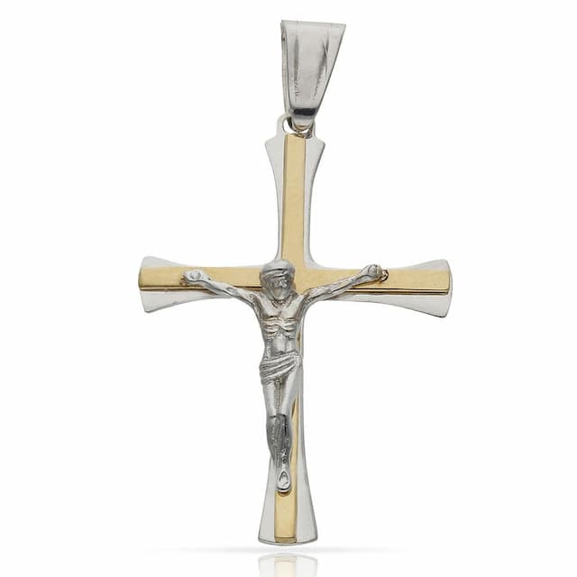 Imagen del productoCRUZ ORO 18KL CRISTO BICOLOR