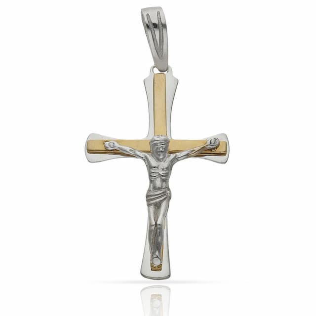 Imagen del productoCRUZ ORO 18KL CRISTO BICOLOR