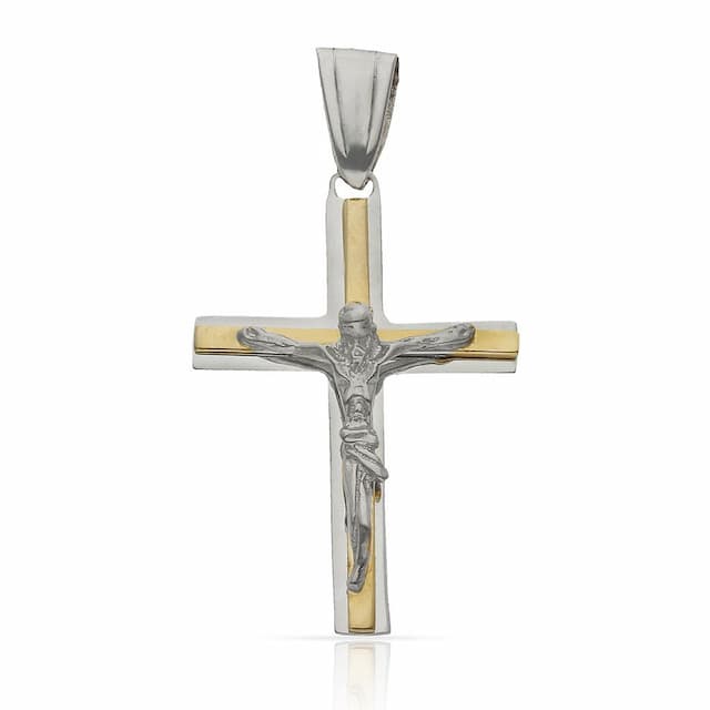 Imagen del productoCRUZ ORO 18KL CRISTO BICOLOR - 18x27MM