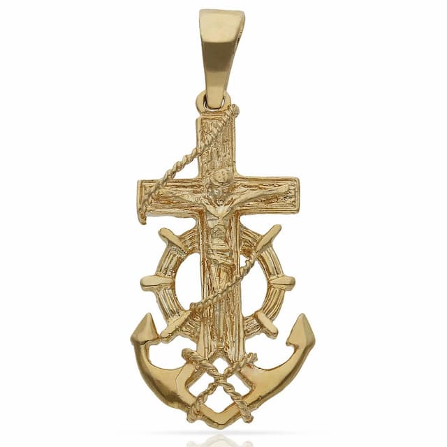 Imagen del producto CRUZ ORO 18KL MARINERA CRISTO-18X35MM