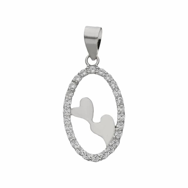 Imagen del productoCOLGANTE ORO BLANCO 18KL CORAZONES