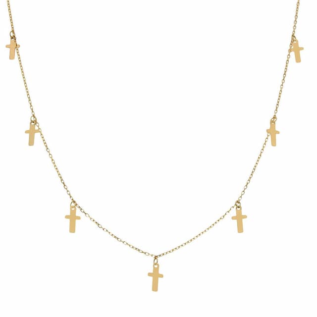 Imagen del producto GARGANTILLA ORO 18KL CHARMS CRUCES