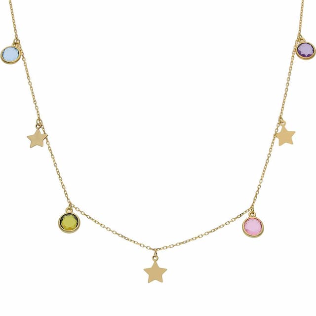 Imagen del producto GARGANTILLA ORO 18KL ESTRELLAS + PIEDRAS