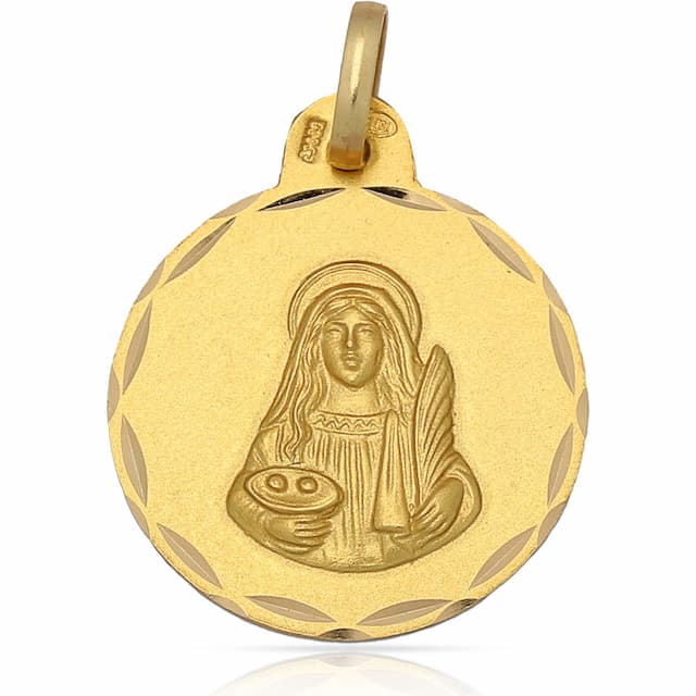 Imagen del productoMEDALLA ORO 18KL SANTA LUCIA - 21MM