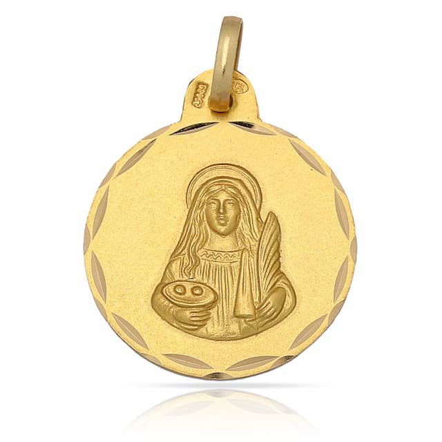 Imagen del productoMEDALLA ORO 18KL SANTA LUCIA - 19MM