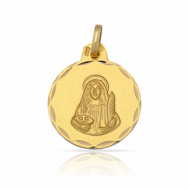 Imagen del productoMEDALLA ORO 18KL SANTA LUCIA - 17MM