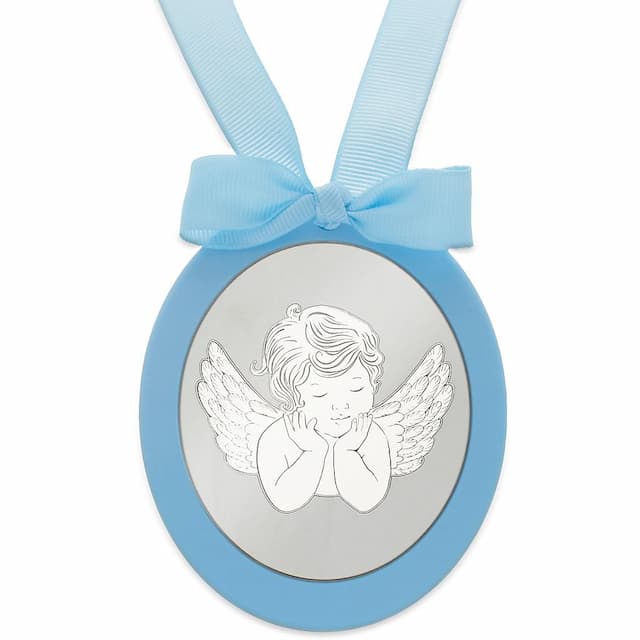 Imagen del producto MEDALLA CUNA PLATA 925MM OVALADA ANGEL