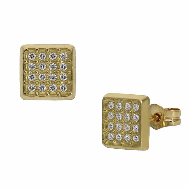 Imagen del productoPENDIENTES ORO 18KL CUADRADOS CIRCONITAS - 6.5MM