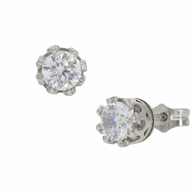 Imagen del productoPENDIENTES ORO BLANCO 18KL CORONA - 5.50MM