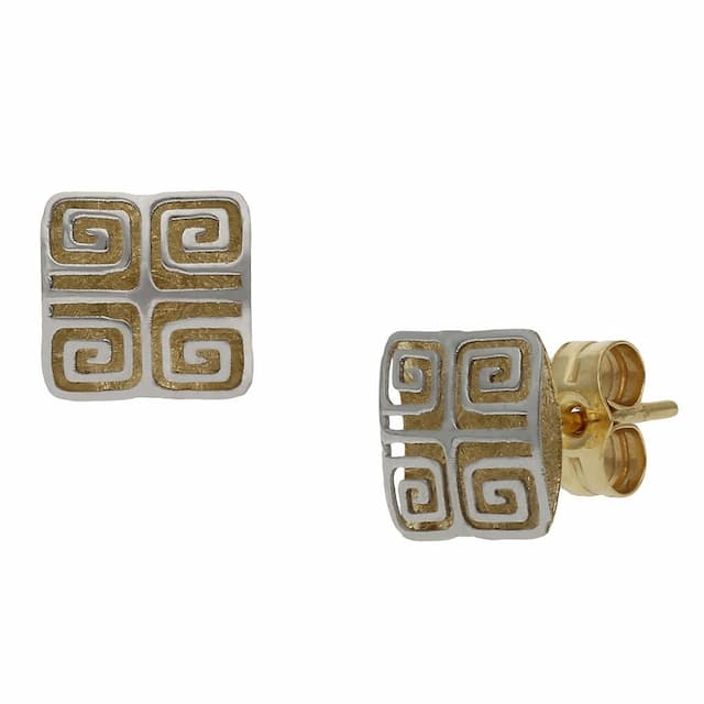 Imagen del productoPENDIENTES ORO 18KL BICOLOR - 7X7MM