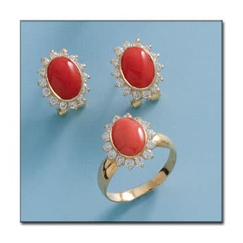 Imagen del productoPENDIENTES ORO 18KL CORAL SINTETICO