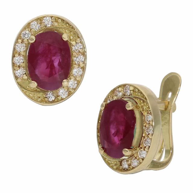 Imagen del producto PENDIENTES ORO 18KL RUBIES FINOS