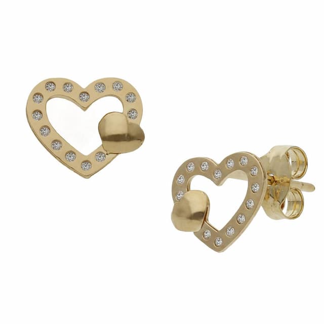 Imagen del productoPENDIENTES ORO 18KL CORAZON CIRCONITAS - 8x7MM