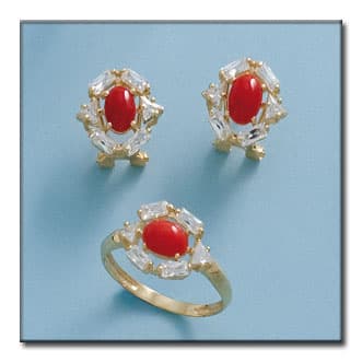 Imagen del productoPENDIENTES ORO 18KL CORAL SINTETICO