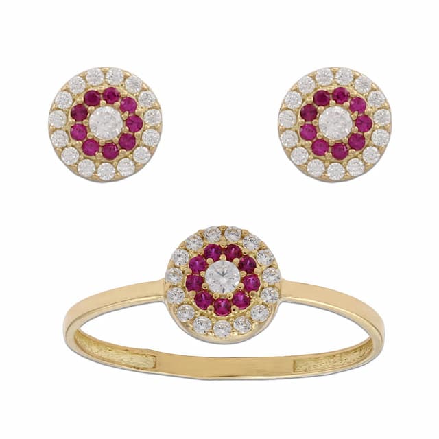 Imagen del productoPENDIENTES ORO 18KL CIRCULO - ROJO